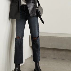 [HEMMED/ Excellent Used Condition] RE/DONE 70s Stove Pipe Jeans Black